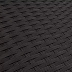 vidaXL Salon de jardin en résine tressée noir, acier enduit de poudre, verre trempé