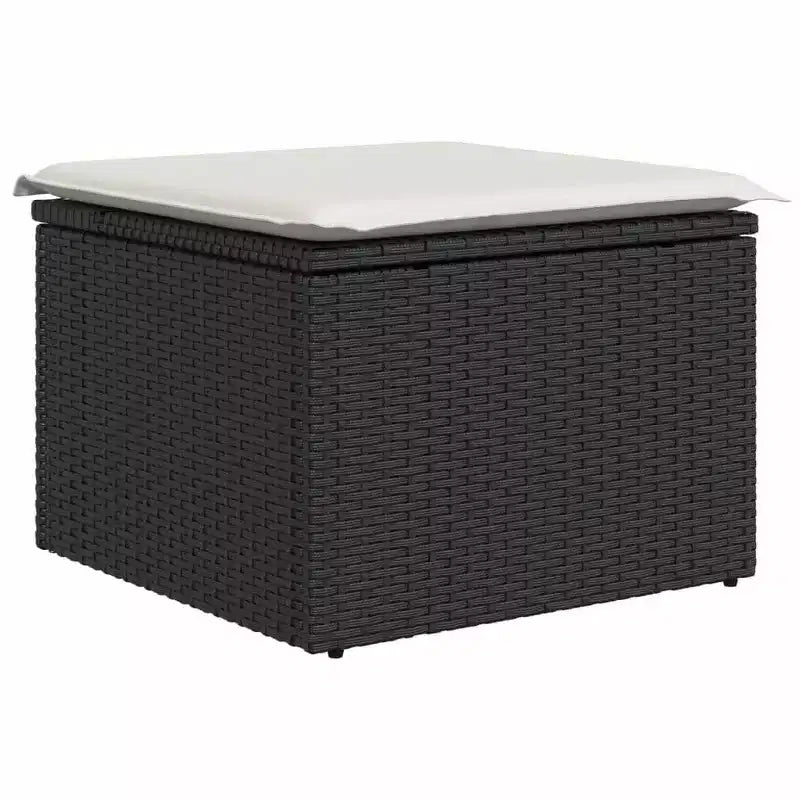 vidaXL Garden Sofa Set Black, Cream
