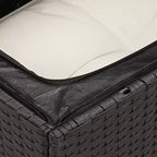 vidaXL Salon de jardin Noir, Blanc crème