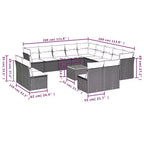 vidaXL Garden Sofa Set Black, Cream White