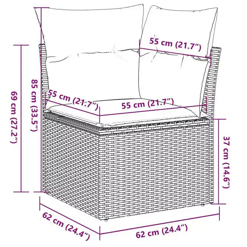vidaXL Garden Sofa Set Black, Cream White