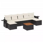 vidaXL Garden Sofa Set Black PE Rattan Large Modular Garden Sofa Set