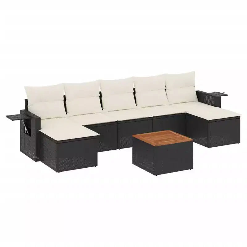 vidaXL Garden Sofa Set Black PE Rattan Large Modular Garden Sofa Set
