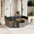 vidaXL Salon de jardin Gris Résine tressée Canapé de jardin modulable