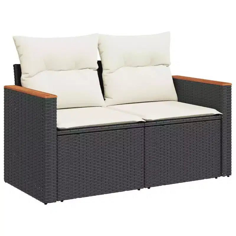 vidaXL Garden Sofa Set Black PE rattan 6-Piece Set Modular