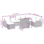 vidaXL 9 Piece Patio Sofa Set with Cushions Black and Blue Poly Rattan