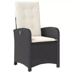 vidaXL Ensemble de salle à manger d'extérieur 5 pièces - Résine tressée, Chaises inclinables réglables avec coussins et table relevable pour jardin, arrière-cour, patio - Noir/Marron