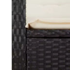 vidaXL Ensemble de salle à manger d'extérieur 5 pièces - Résine tressée, Chaises inclinables réglables avec coussins et table relevable pour jardin, arrière-cour, patio - Noir/Marron
