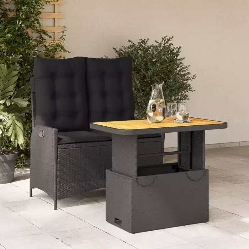vidaXL Garden Dining Set Black and brown
