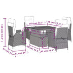 vidaXL Garden Dining Set Black, Brown, Cream