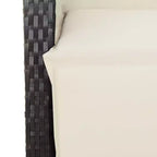 vidaXL 5 Piece Patio Dining Set - Black Poly Rattan with Cream Cushions, Adjustable Table, Reclining Chairs