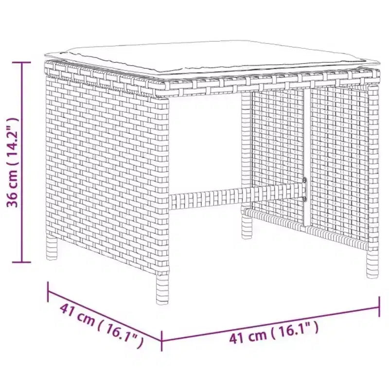 vidaXL Patio Dining Set, 12-Seater, Grey and Navy Blue, Outdoor Poly Rattan and Wood