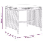 vidaXL Patio Dining Set, 12-Seater, Grey and Navy Blue, Outdoor Poly Rattan and Wood