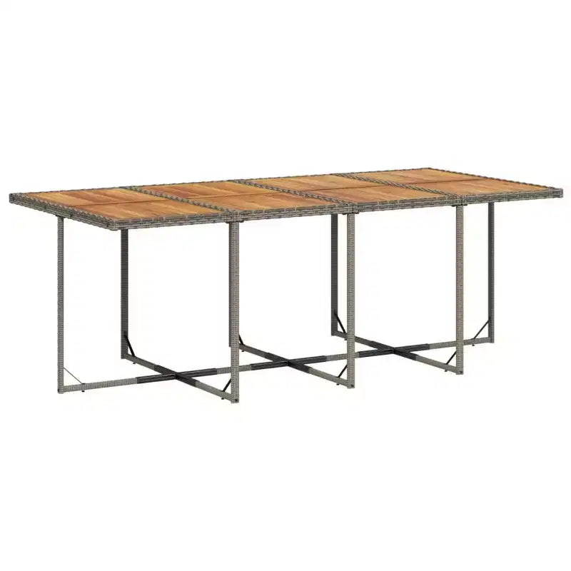 vidaXL Patio Dining Set, 12-Seater, Grey and Navy Blue, Outdoor Poly Rattan and Wood