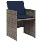 vidaXL Patio Dining Set, 12-Seater, Grey and Navy Blue, Outdoor Poly Rattan and Wood