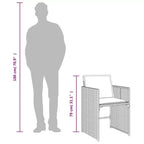 vidaXL Ensemble de salle à manger de patio, table et chaises d'extérieur 7 pièces, en rotin PE gris et bleu marine