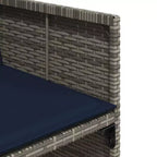 vidaXL Ensemble de salle à manger de patio, table et chaises d'extérieur 7 pièces, en rotin PE gris et bleu marine