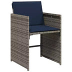 vidaXL Patio Dining Set Set of 8 Gray Poly Rattan Large Foldable