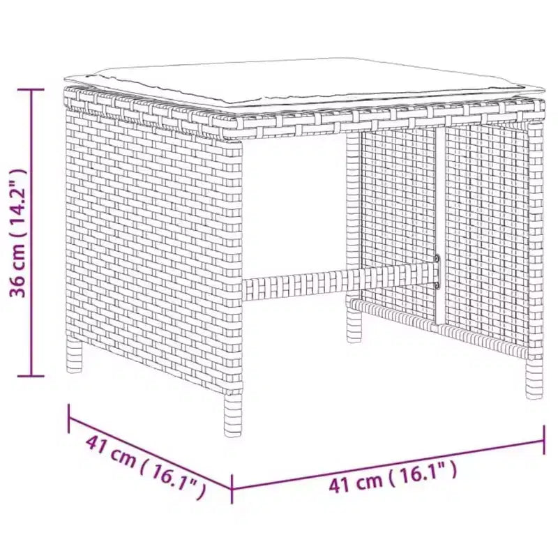 vidaXL Patio Dining Set of 10 Grey PE Rattan 11 Pieces Foldable