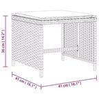 vidaXL Patio Dining Set of 10 Grey PE Rattan 11 Pieces Foldable