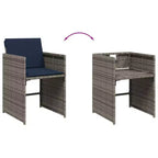 vidaXL Patio Dining Set of 10 Grey PE Rattan 11 Pieces Foldable