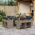 vidaXL Salon de jardin 8 pcs Gris