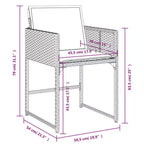 vidaXL Patio Dining Set Set of 6 Grey, Navy Blue, Black