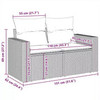 vidaXL Patio Sofa Set with Cushions Lounge Setting Outdoor 6 Piece Poly Rattan - Black and Cream