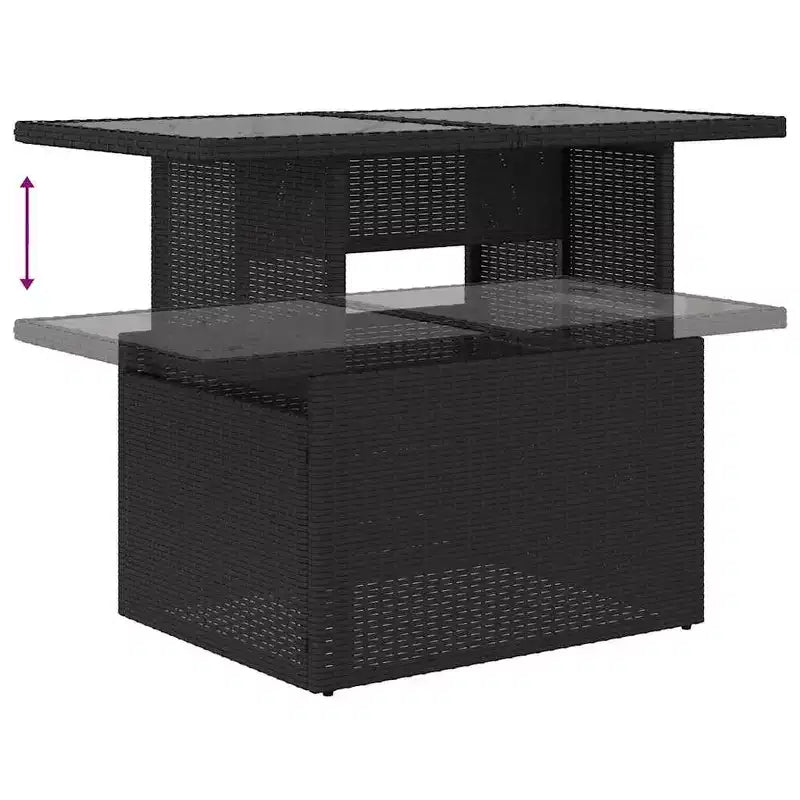 vidaXL Patio Sofa Set with Cushions Lounge Setting Outdoor 6 Piece Poly Rattan - Black and Cream