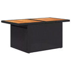 vidaXL Salon de jardin avec coussins, table et sections de canapé 6 pièces en résine tressée - Noir