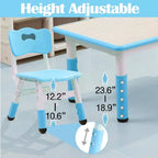 Table et chaises pour enfants, Ensemble table d'activités et de bricolage pour tout-petits réglable en hauteur avec 6 chaises, pour les 2-10 ans, Table d'activités artistiques pour enfants supportant jusqu'à 136 kg