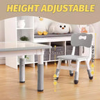 Table et chaises pour enfants, Ensemble table d'activités et de bricolage pour tout-petits réglable en hauteur avec 6 chaises, pour les 2-10 ans, Table d'activités artistiques pour enfants supportant jusqu'à 136 kg