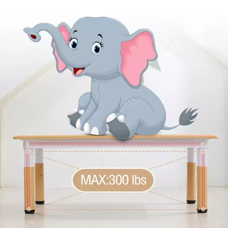 Table et chaises pour enfants, Ensemble table d'activités et de bricolage pour tout-petits réglable en hauteur avec 6 chaises, pour les 2-10 ans, Table d'activités artistiques pour enfants supportant jusqu'à 136 kg