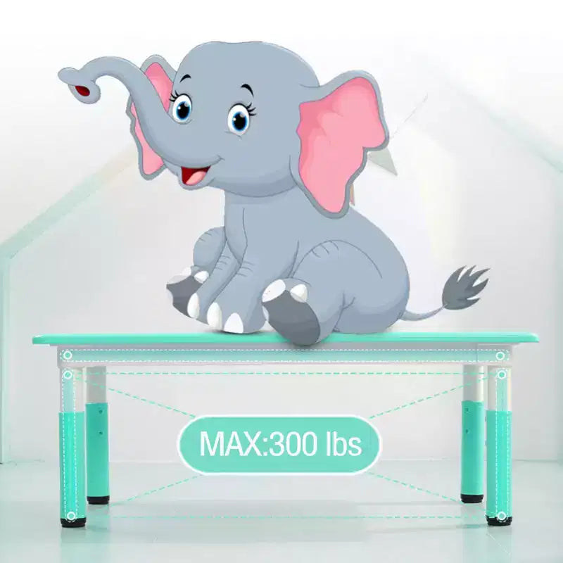Table et chaises pour enfants, Ensemble table d'activités et de bricolage pour tout-petits réglable en hauteur avec 6 chaises, pour les 2-10 ans, Table d'activités artistiques pour enfants supportant jusqu'à 136 kg