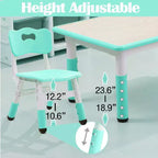 Table et chaises pour enfants, Ensemble table d'activités et de bricolage pour tout-petits réglable en hauteur avec 6 chaises, pour les 2-10 ans, Table d'activités artistiques pour enfants supportant jusqu'à 136 kg