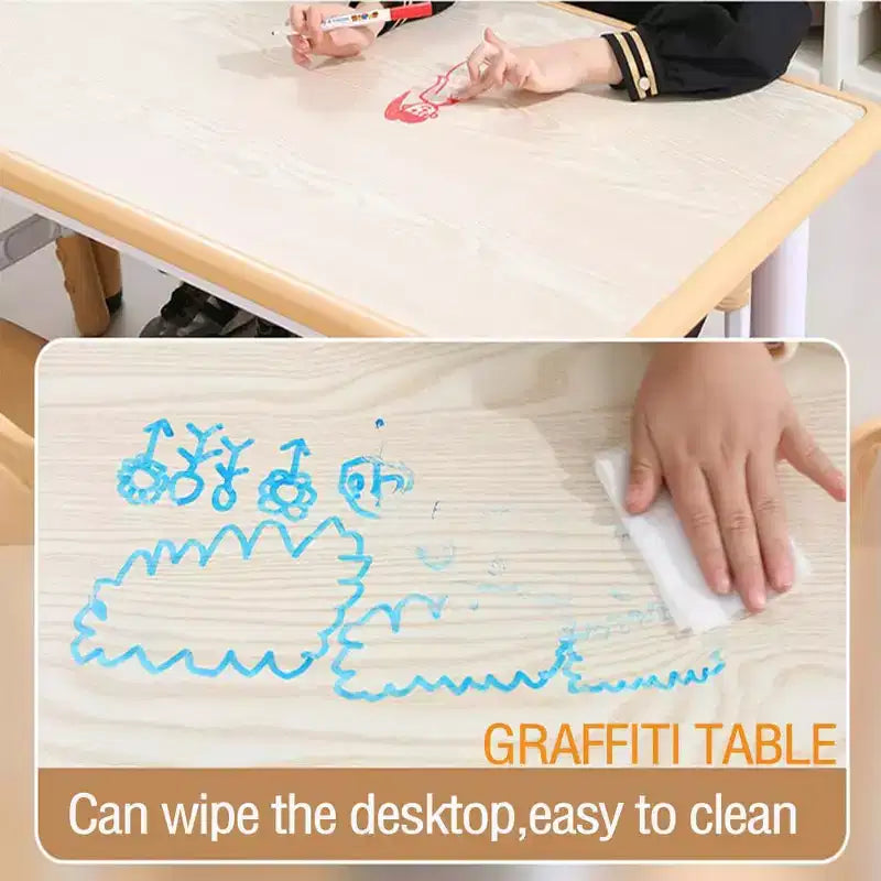 Table et chaises pour enfants, Ensemble table d'activités et de bricolage pour tout-petits réglable en hauteur avec 6 chaises, pour les 2-10 ans, Table d'activités artistiques pour enfants supportant jusqu'à 136 kg