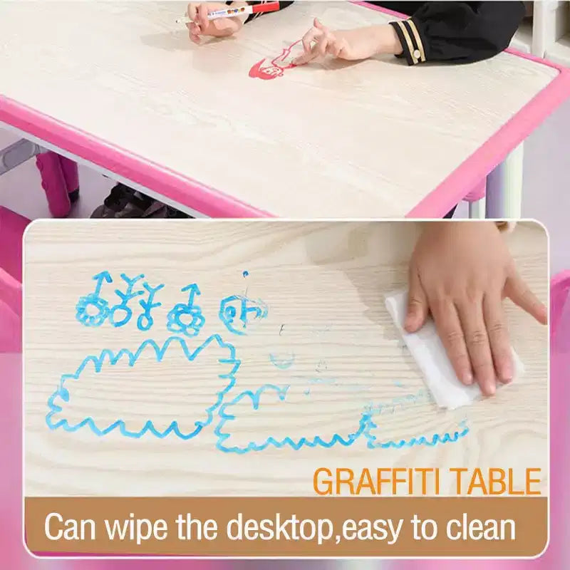 Table et chaises pour enfants, Ensemble table d'activités et de bricolage pour tout-petits réglable en hauteur avec 6 chaises, pour les 2-10 ans, Table d'activités artistiques pour enfants supportant jusqu'à 136 kg