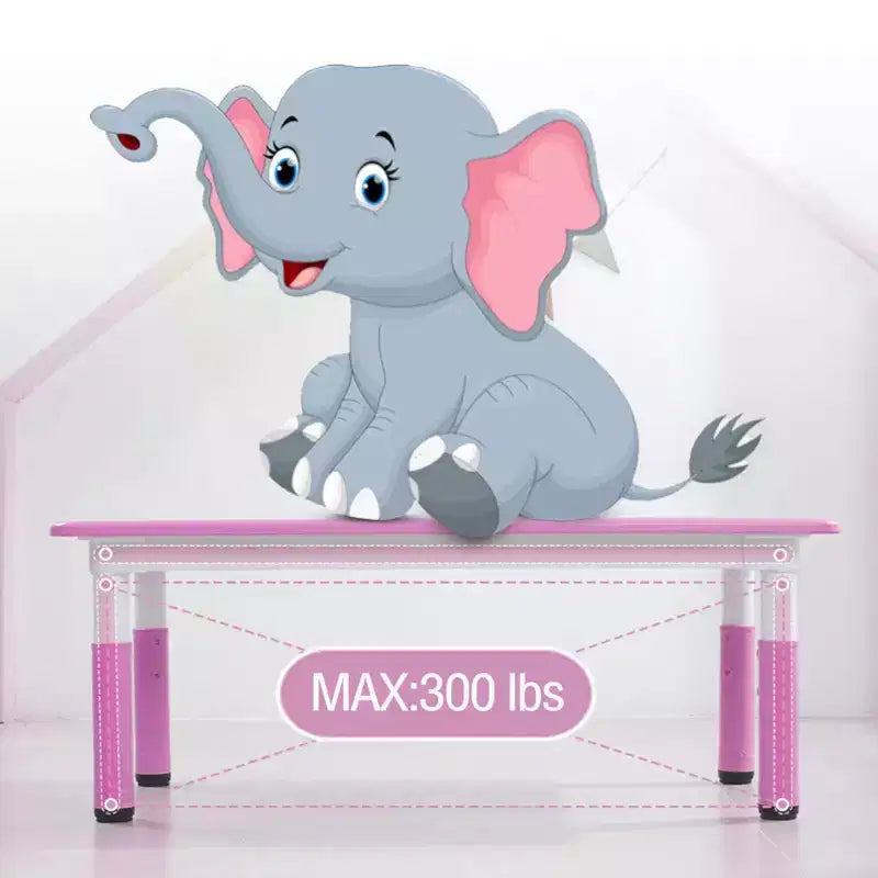 Table et chaises pour enfants, Ensemble table d'activités et de bricolage pour tout-petits réglable en hauteur avec 6 chaises, pour les 2-10 ans, Table d'activités artistiques pour enfants supportant jusqu'à 136 kg