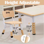 Table et chaises pour enfants, Ensemble table d'activités et de bricolage pour tout-petits réglable en hauteur avec 6 chaises, pour les 2-10 ans, Table d'activités artistiques pour enfants supportant jusqu'à 136 kg