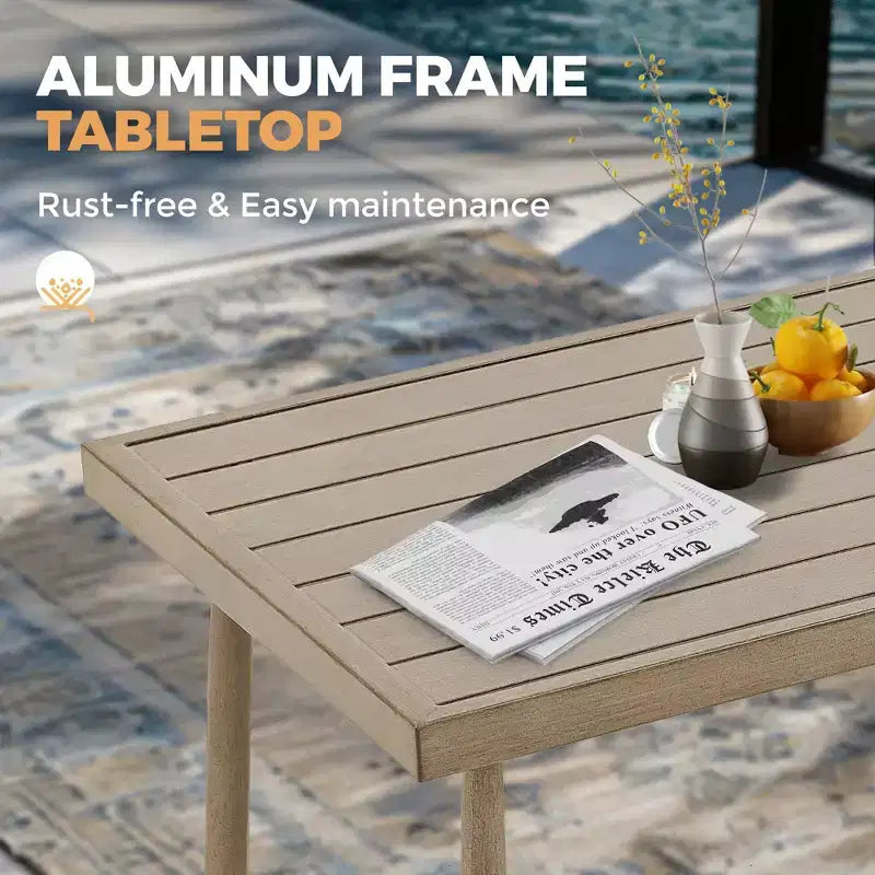 HAPPATIO Patio Outdoor Furniture Set - 6 Pieces Aluminum Outdoor Conversation Set with Loveseat,Armchairs,Coffee Table and Ottomans for Yard,Porch