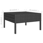 vidaXL Salon de jardin canapé d'angle en résine tressée Noir