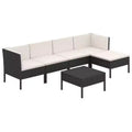 vidaXL Patio Lounge Set Outdoor Sectional Sofa Set Table Poly Rattan Brown