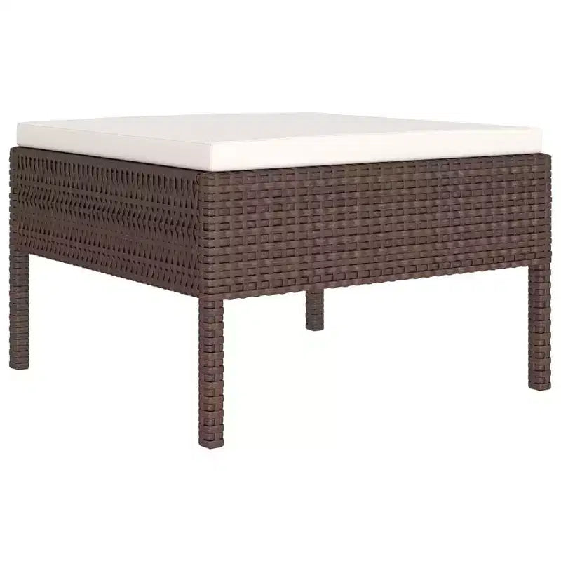 vidaXL Patio Lounge Set Outdoor Sectional Sofa Set Table Poly Rattan Brown