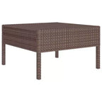vidaXL Patio Lounge Set Outdoor Sectional Sofa Set Table Poly Rattan Brown