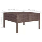 vidaXL Patio Lounge Set Outdoor Sectional Sofa Set Table Poly Rattan Brown