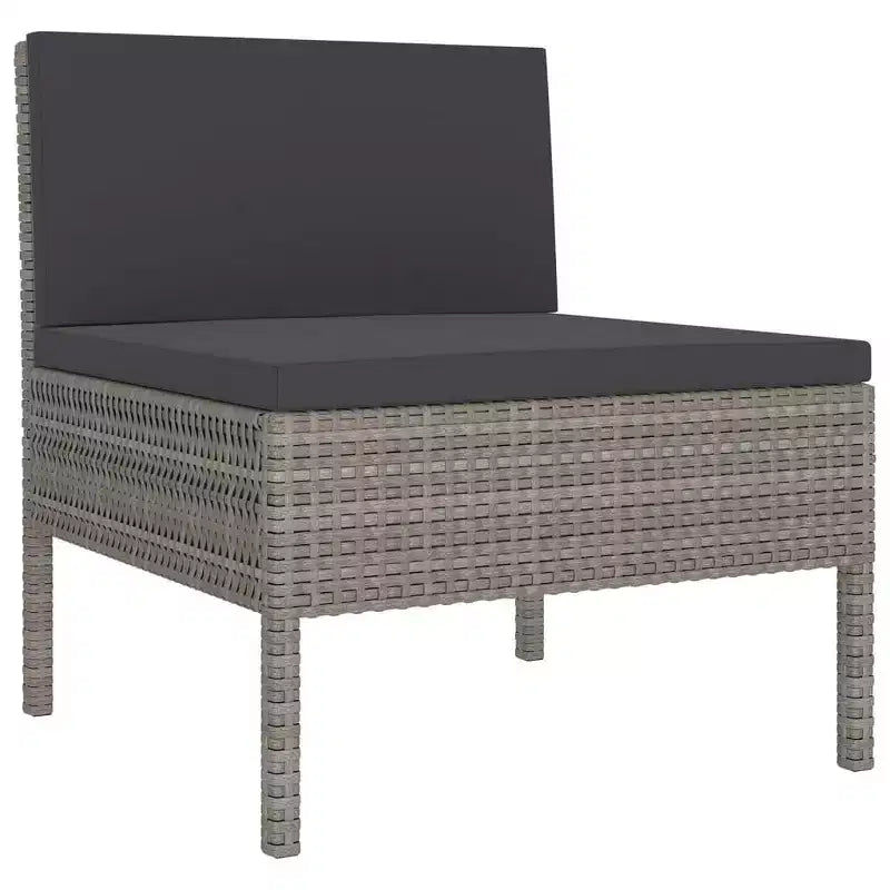 vidaXL Garden Lounge Set Patio Sectional Sofa Couch Outdoor Poly Rattan Grey