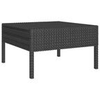 vidaXL Salon de jardin modulaire avec table, résine tressée, noir