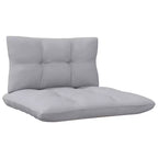 vidaXL Salon de jardin gris Bois de pin massif, tissu (100 % polyester)