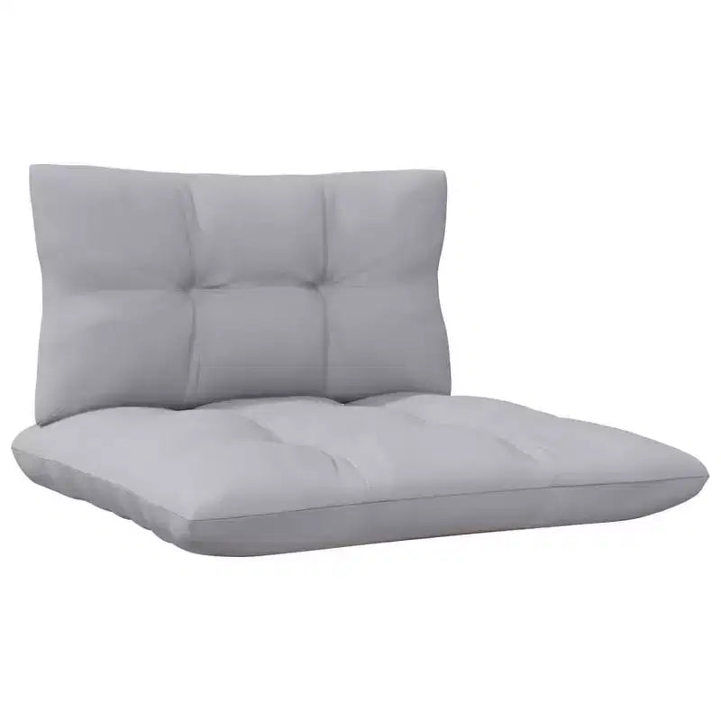 vidaXL Salon de jardin gris Bois de pin massif, tissu (100 % polyester)