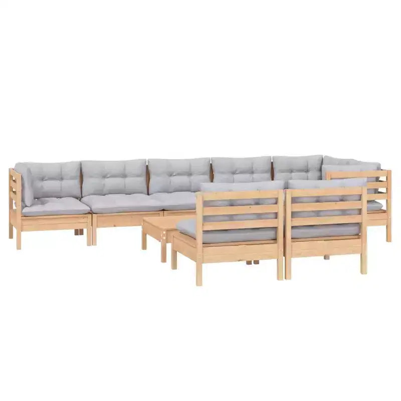 vidaXL Garden Lounge Set Grey Solid Pinewood Large Modular